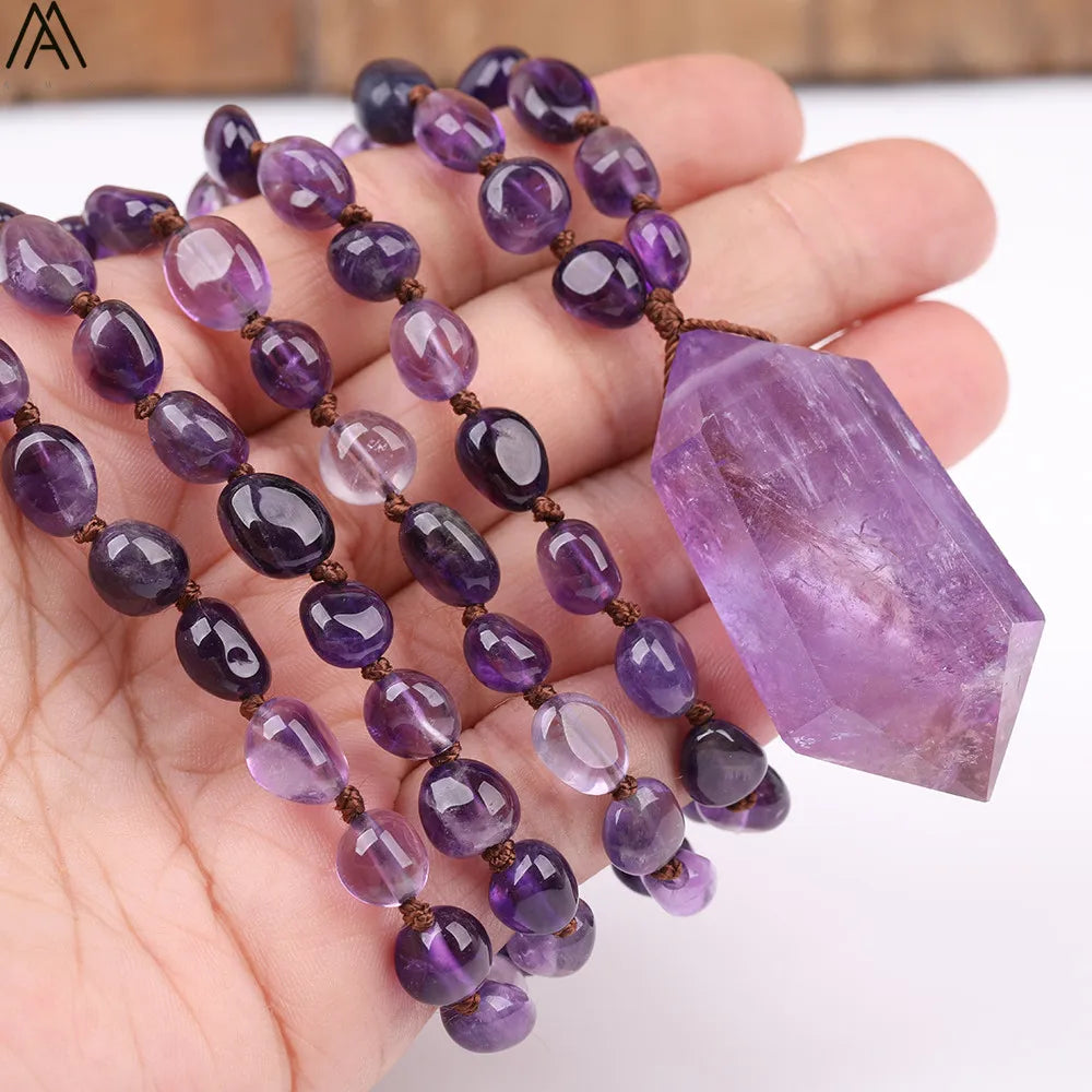 Crystal Double Point Mala Necklaces