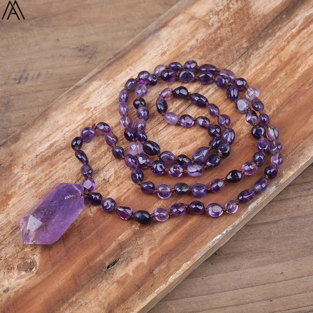 Crystal Double Point Mala Necklaces