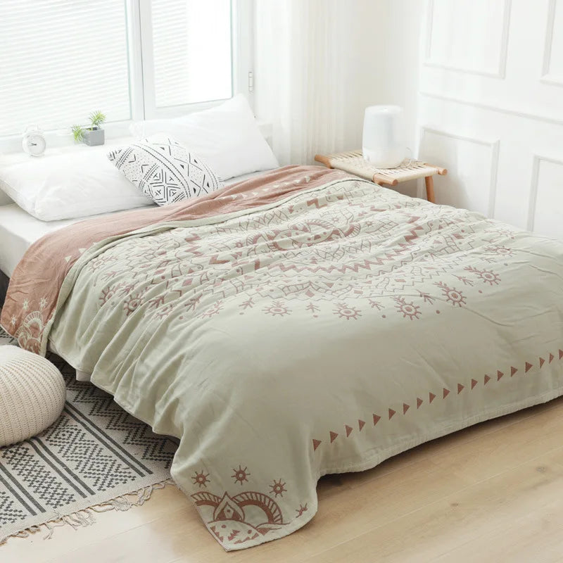 Mandala 100% Cotton Reversible Blanket