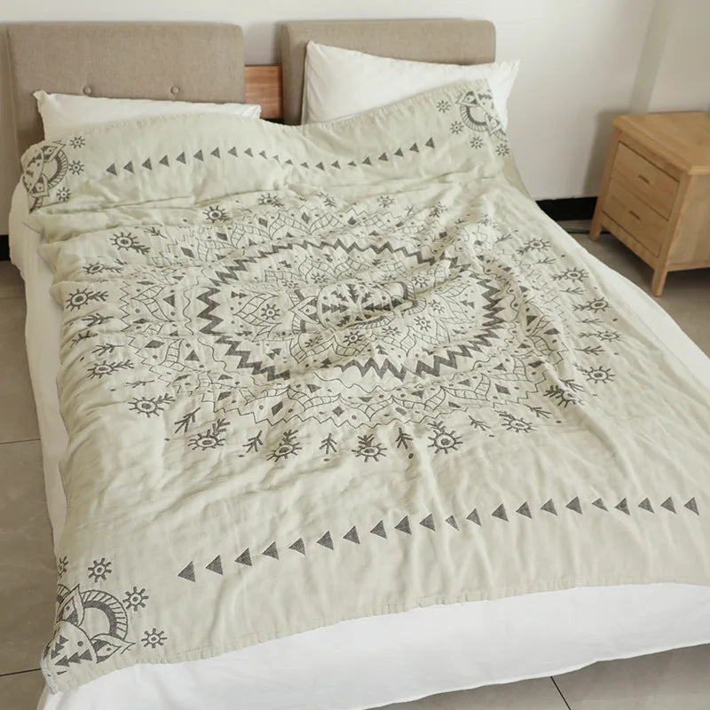 Mandala 100% Cotton Reversible Blanket