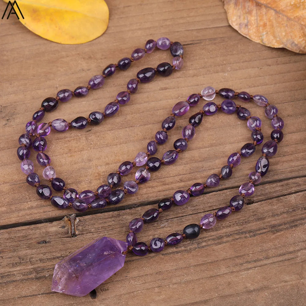 Crystal Double Point Mala Necklaces