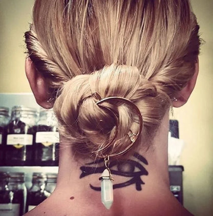 Crescent & Crystal Hair Clip
