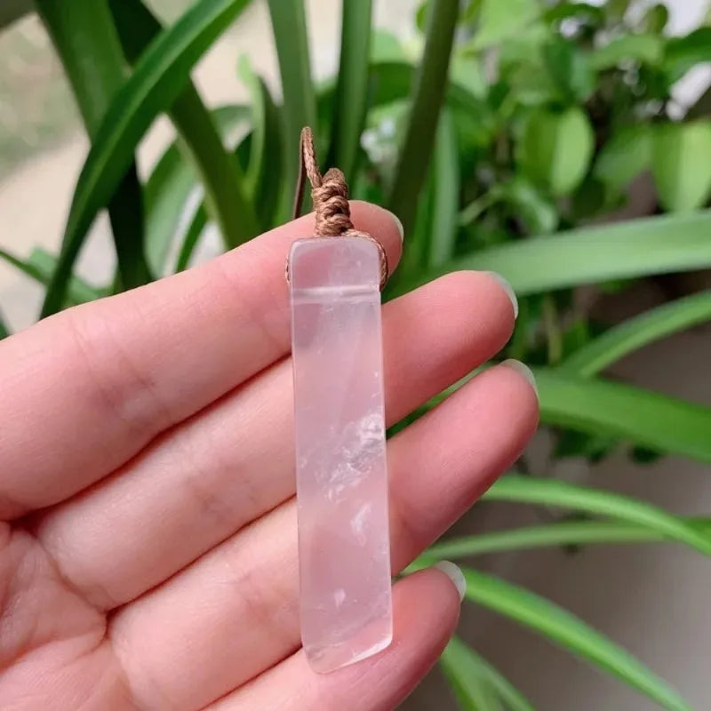Crystal & Stone Rectangle Pendant Necklaces