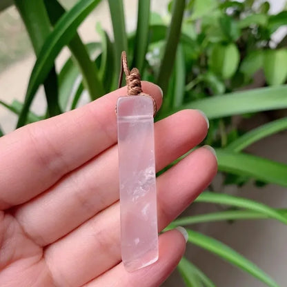 Crystal & Stone Rectangle Pendant Necklaces