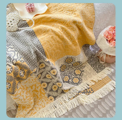 Patchwork 100% Cotton Reversible Blanket
