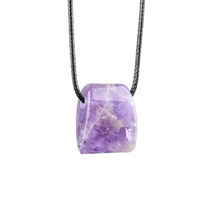 Crystal & Stone Trapezoid Pendant Necklace