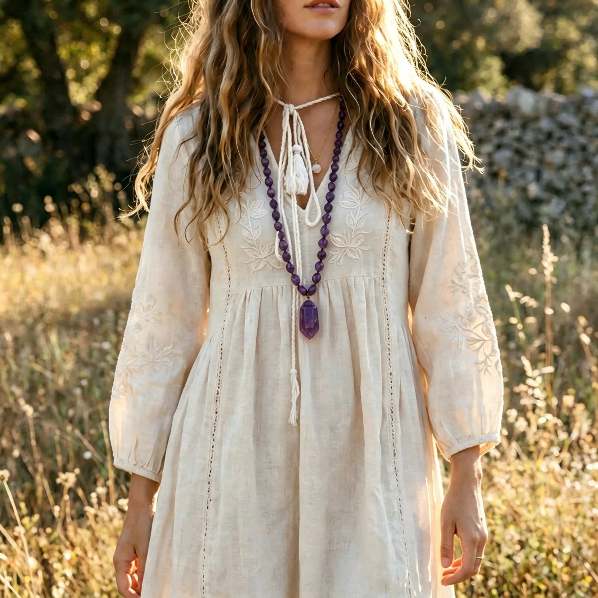Crystal Double Point Mala Necklaces
