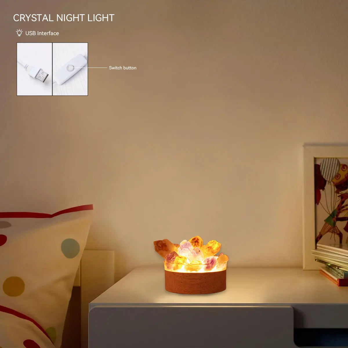 Amethyst Quartz Mini Crystal Lamps