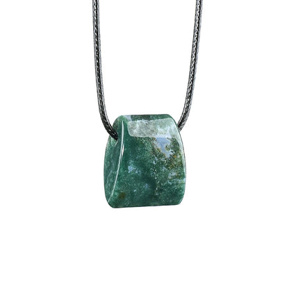 Crystal & Stone Trapezoid Pendant Necklace