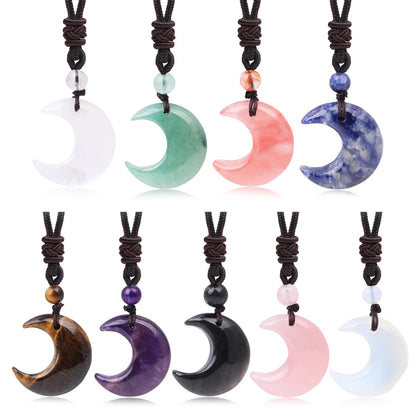 Crystal Crescent Moon Necklaces