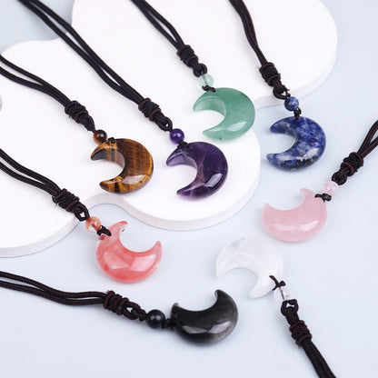 Crystal Crescent Moon Necklaces