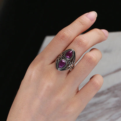 Charoite Stone Silver Ring