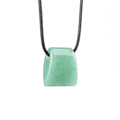 Crystal & Stone Trapezoid Pendant Necklace