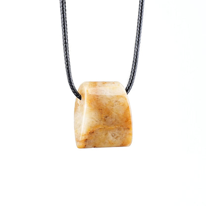 Crystal & Stone Trapezoid Pendant Necklace