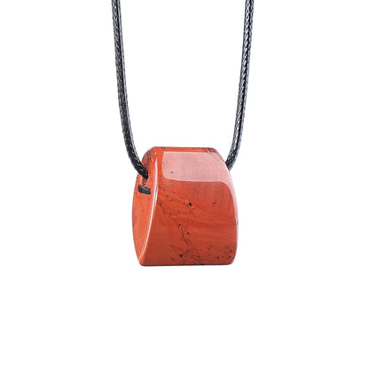 Crystal & Stone Trapezoid Pendant Necklace