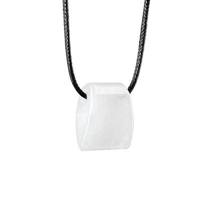Crystal & Stone Trapezoid Pendant Necklace