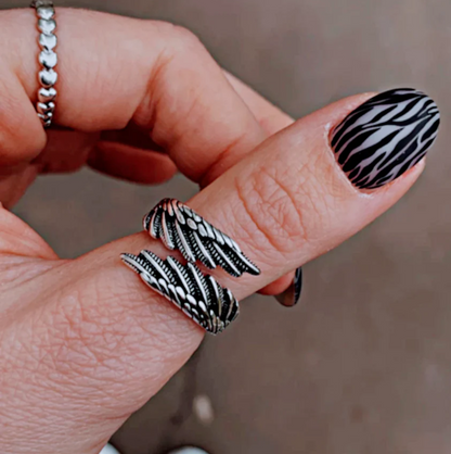 Hugs from an Angel Silver Adjustable Ring