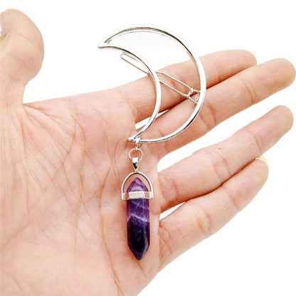 Crescent & Crystal Hair Clip