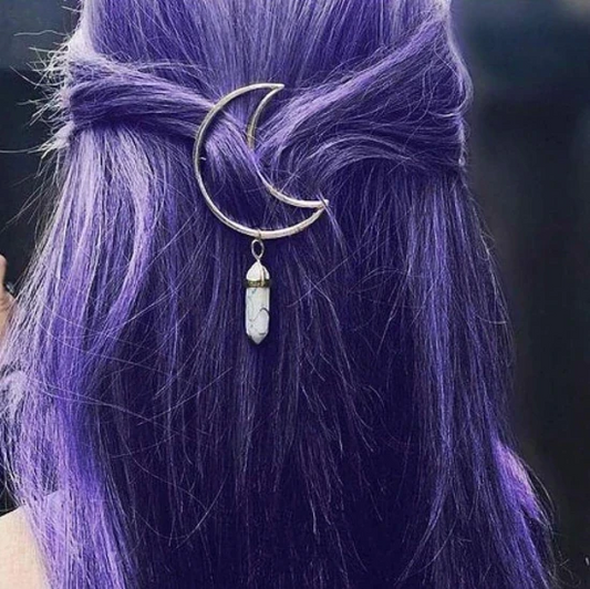 Crescent & Crystal Hair Clip